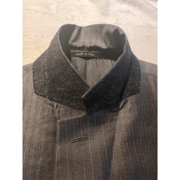 Armani Collezioni 40R 32x28 Gray Stripe Designer Suit Made in Italy Super 150s - Picture 7 of 16